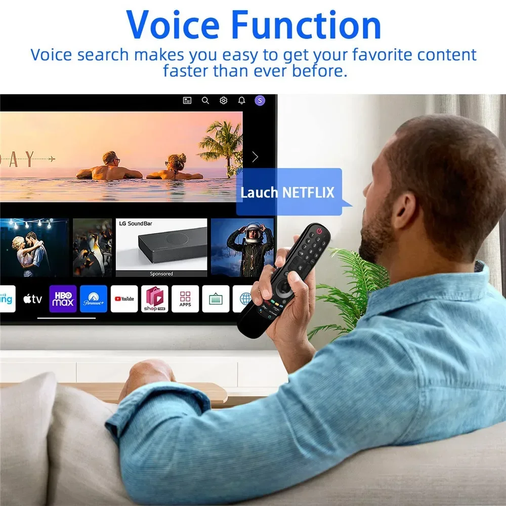 Replacement Remote Commander for LG 2021 Smart Android TV with Voice/Pointer Function with NETFLIX / Prime Video / Alexa Buttons