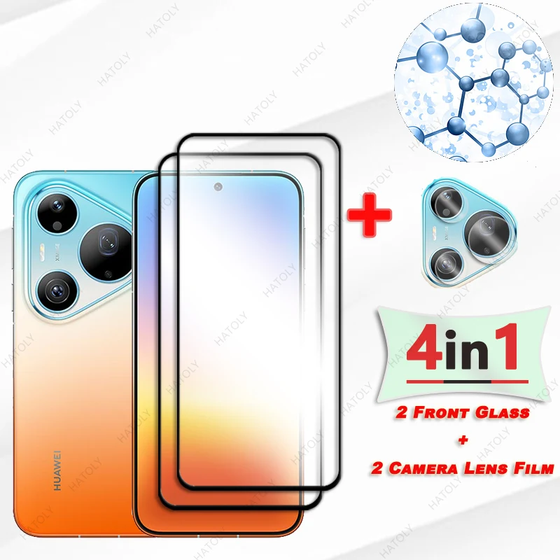 

For Huawei Pura 90 Pro Max Glass Screen Protector For Huawei Pura 90 Pro Max 5G Black Edge Protective Film Camera Lens Protector