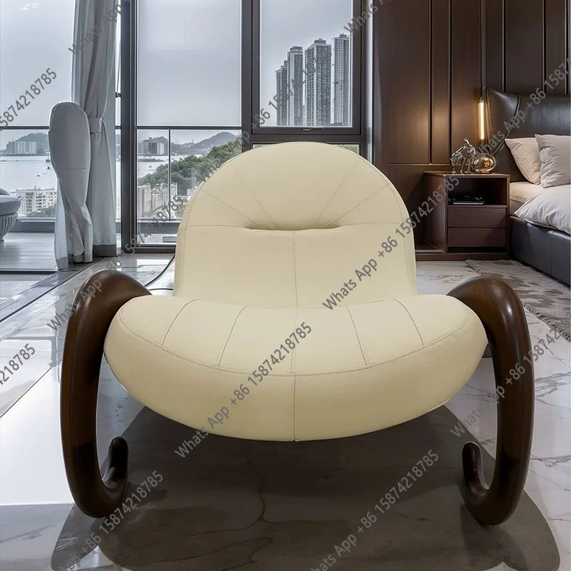 

Креативное кресло-реклайнер M Sofa Chair из кожи, в итальянском минималистичном стиле, для гостиной и кабинета, цвет черное дерево, новинка