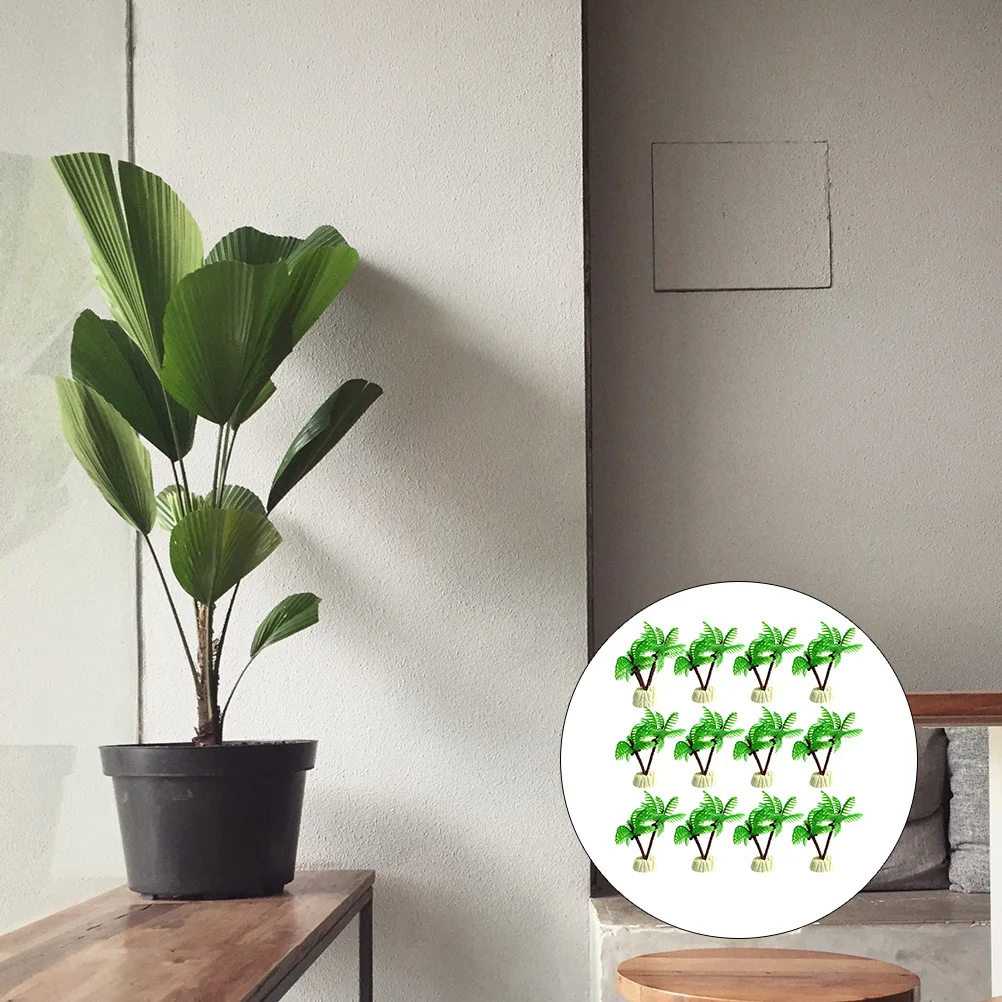 

12Pcs Lifelike Coconut Tree Resin Ornament Mini Aquarium Decoration Artificial Plant Fish Tank Landscape Fish Tank Decoration