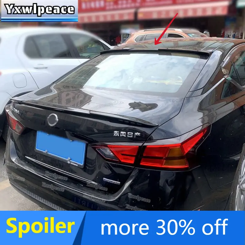 

For Nissan Teana/altima 2019 2020 2021 High Quality ABS Glossy Black Carbon Fiber Look Rear Window Roof Spoiler Car Accessories