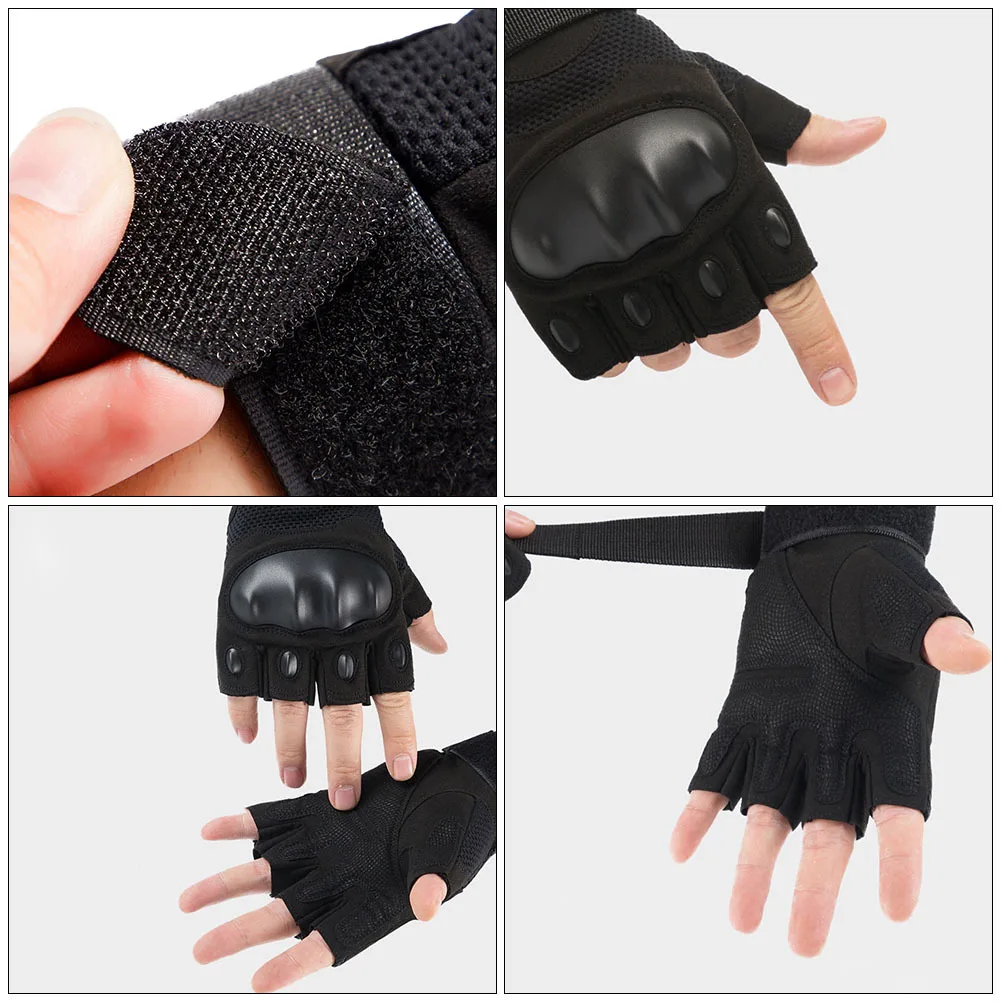 

1Pair Half-Finger Cycling Gloves Outdoor Sports Breathable Combat Protective Anti-Skid Gloves for Hiking Fitness Riding