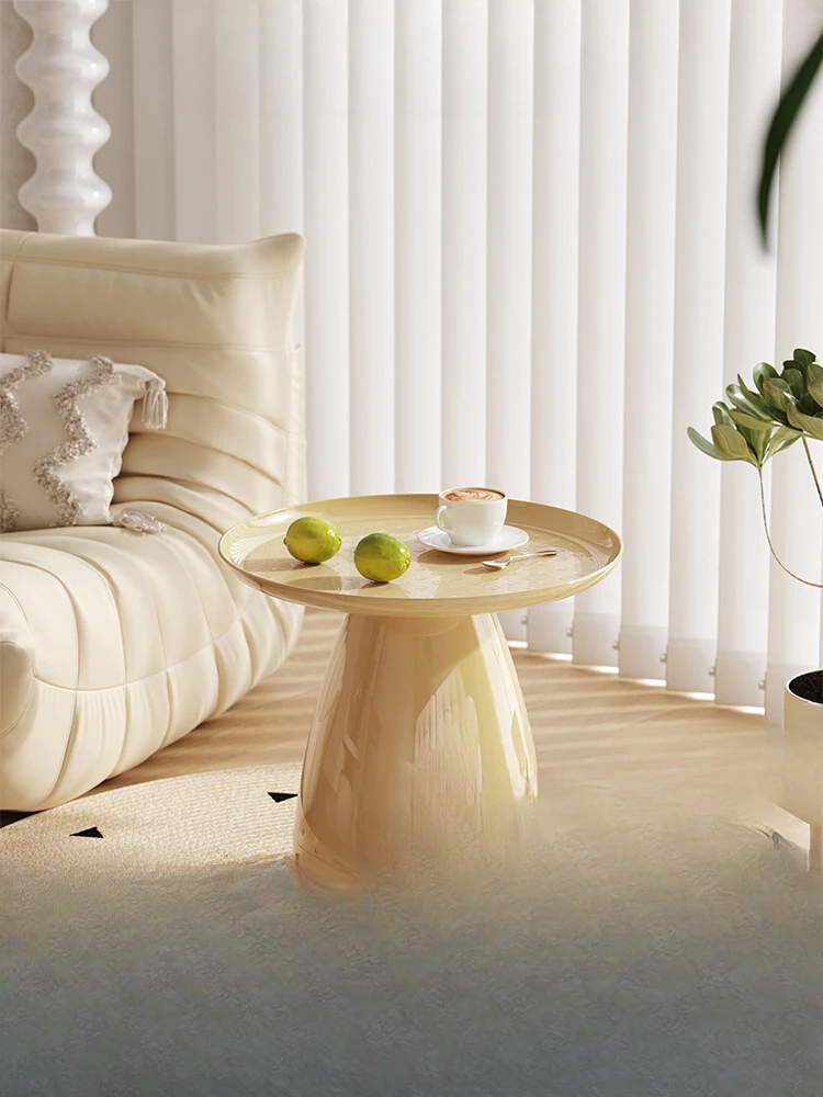 Sofa side table modern simple cream ins style movable simple mushroom round head creative living room side table