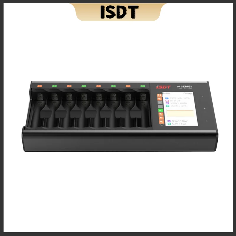 ISDT N8 LCD Display Universal Battery Charger 8-Slot Speedy Smart Battery Fast Charger for Rechargeable Batteries AA AAA Li-lon