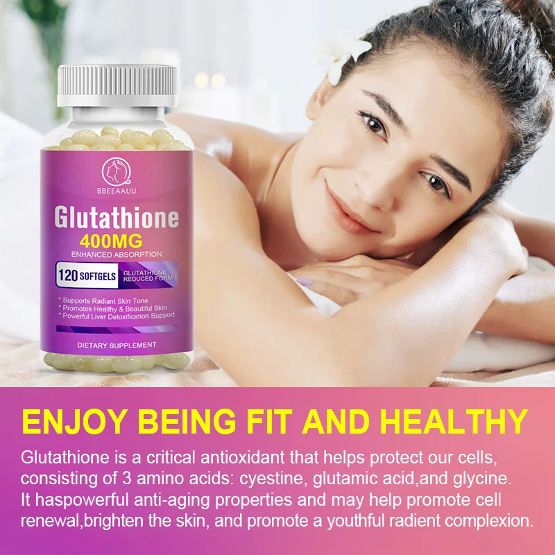 BBEEAAUU Glutathione Capsules Whitening and Brightening Improve Skin Dullness Protect the Liver and Resist Aging Beauty Health