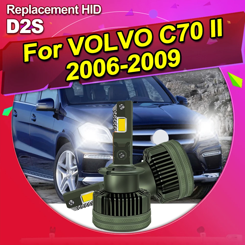 

For VOLVO C70 II 2006-2009 Pair D2S LED Bulbs White 6000K Xenon Replacement HID Light Bulbs