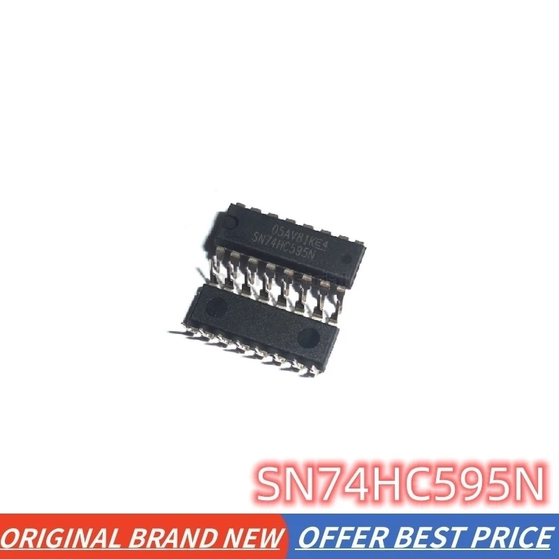 10pcs/lot New Original Stock IC Electronic Components  SN74HC595N  DIP-16 SN74HC595 tri-state output 8-bit shift register Chips