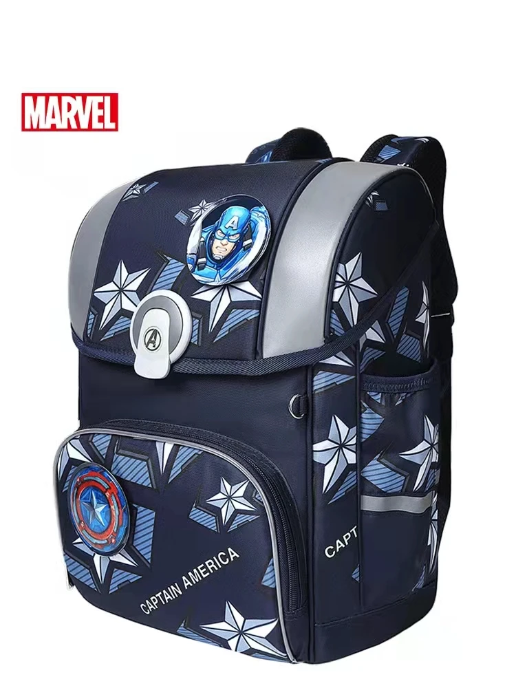 Borse da scuola originali Disney per ragazzi zaino ortopedico grande a spalla per studenti primari Captain America Spider Iron Man Mochilas