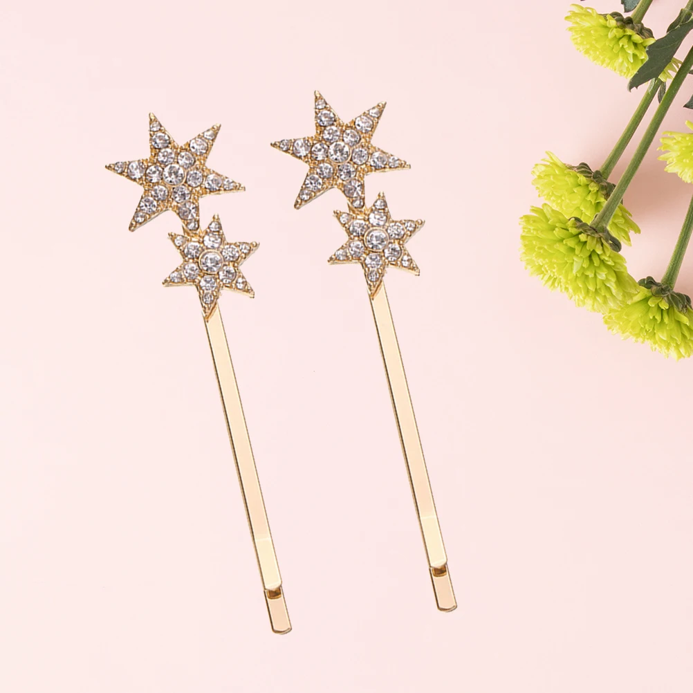

2PCS Alloy for Women Stylish Star Bobby Pentagram Accessories Bobby Pentagram Star Hair Clip Pin Hair Pin Gifts