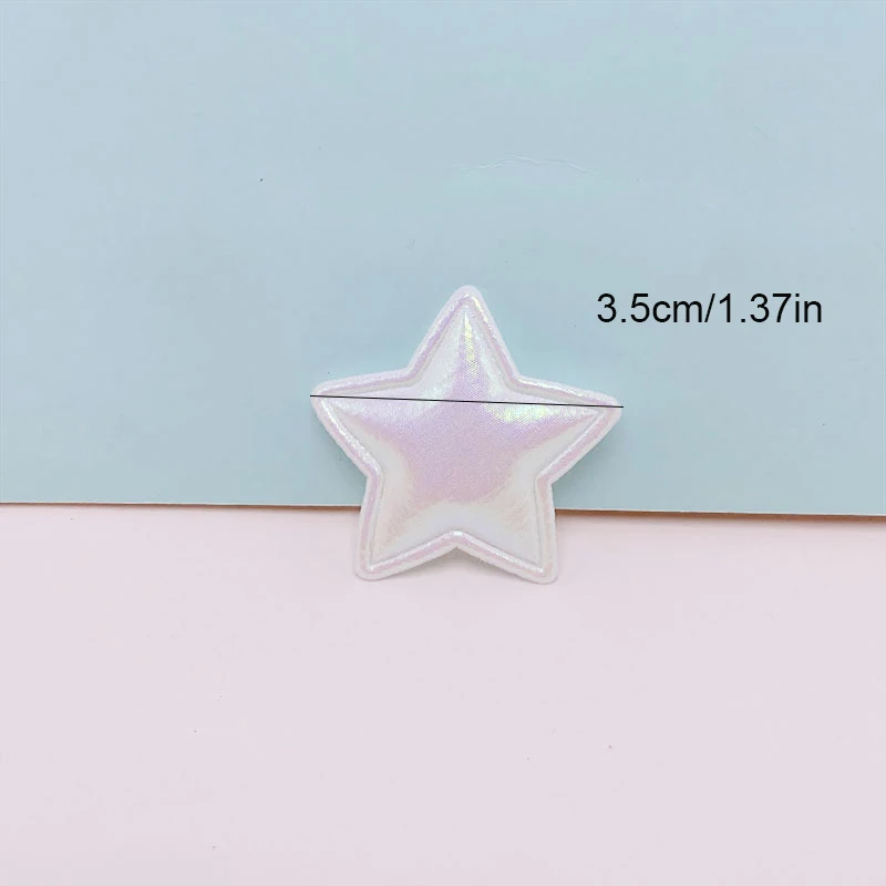 50 szt. 3.5CM PU Star wypchane aplikacje do DIY spinka do włosów dla dzieci akcesoria do odzieży nakrycia głowy naszywki