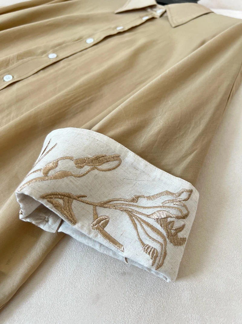 Kanten rand Losvallend Zijdegevoel Enkele knop irt Dames Casual Sle Polyestervezel Lang Sve Normaal Dun