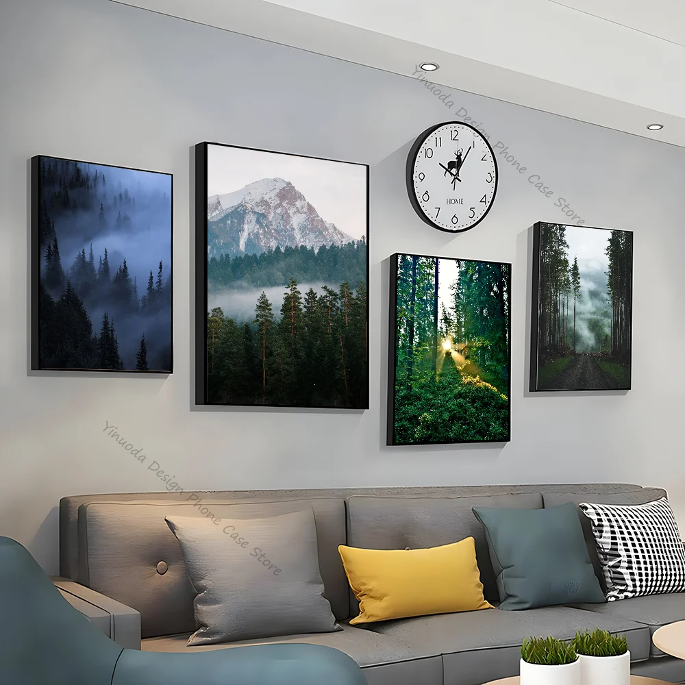 1pc Natural Scenery Forest Poster Good Quality Prints and Posters Vintage Room Home Bar Cafe Decor Aesthetic Art Wall Painting