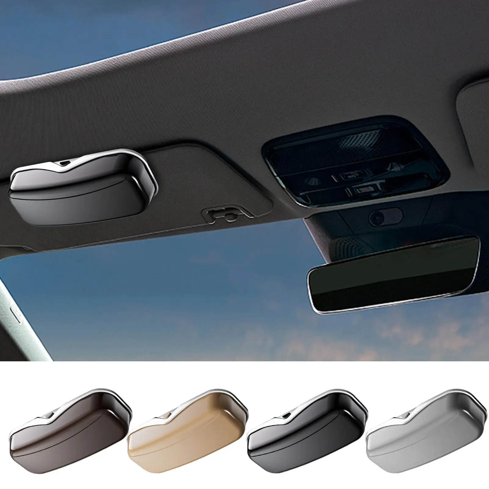 

Car Visor Sunglasses Holder Press Switches Sunglasses Case Shockproof Protector Organizer Sleeve Box Scratch Resistant