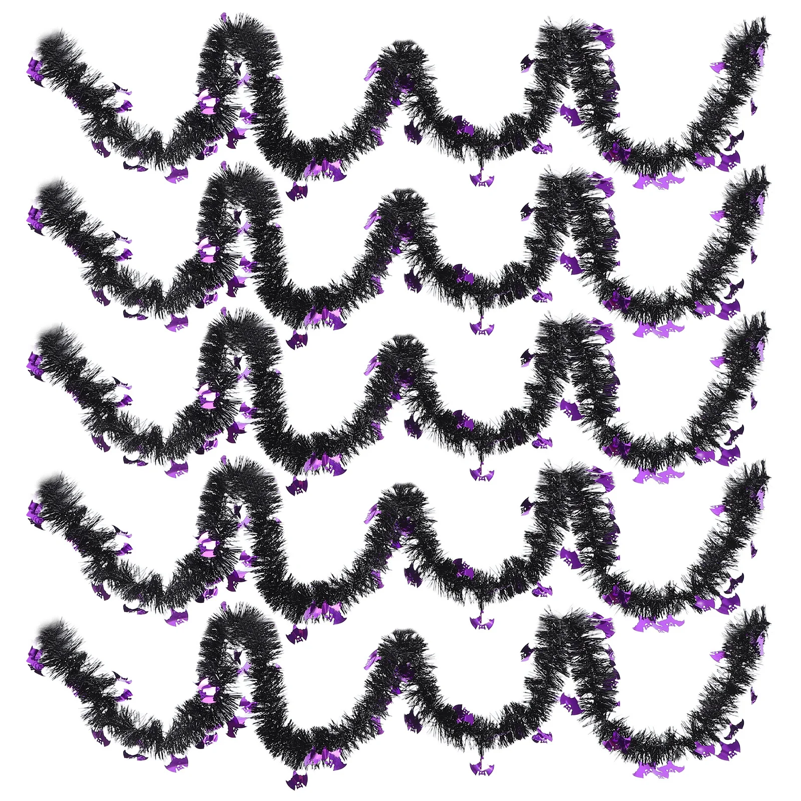 

5pcs Halloween Ghost Tinsel Garland Metallic Twist Hanging Decor Indoor Outdoor Party Supplies Yard Classroom Holiday Events