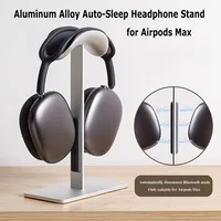 Soporte para auriculares de aleación de aluminio, soporte para auriculares desmontable con suspensión automática, estante de exhibición para Airpods Max con almohadilla de silicona antideslizante