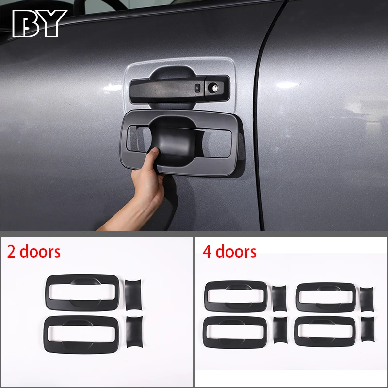 

For Nissan Titan 2016-2023 ABS Carbon Fiber Car Exterior Door Bowl Protector Sticker Trim Cover Car Accessories 4Pcs