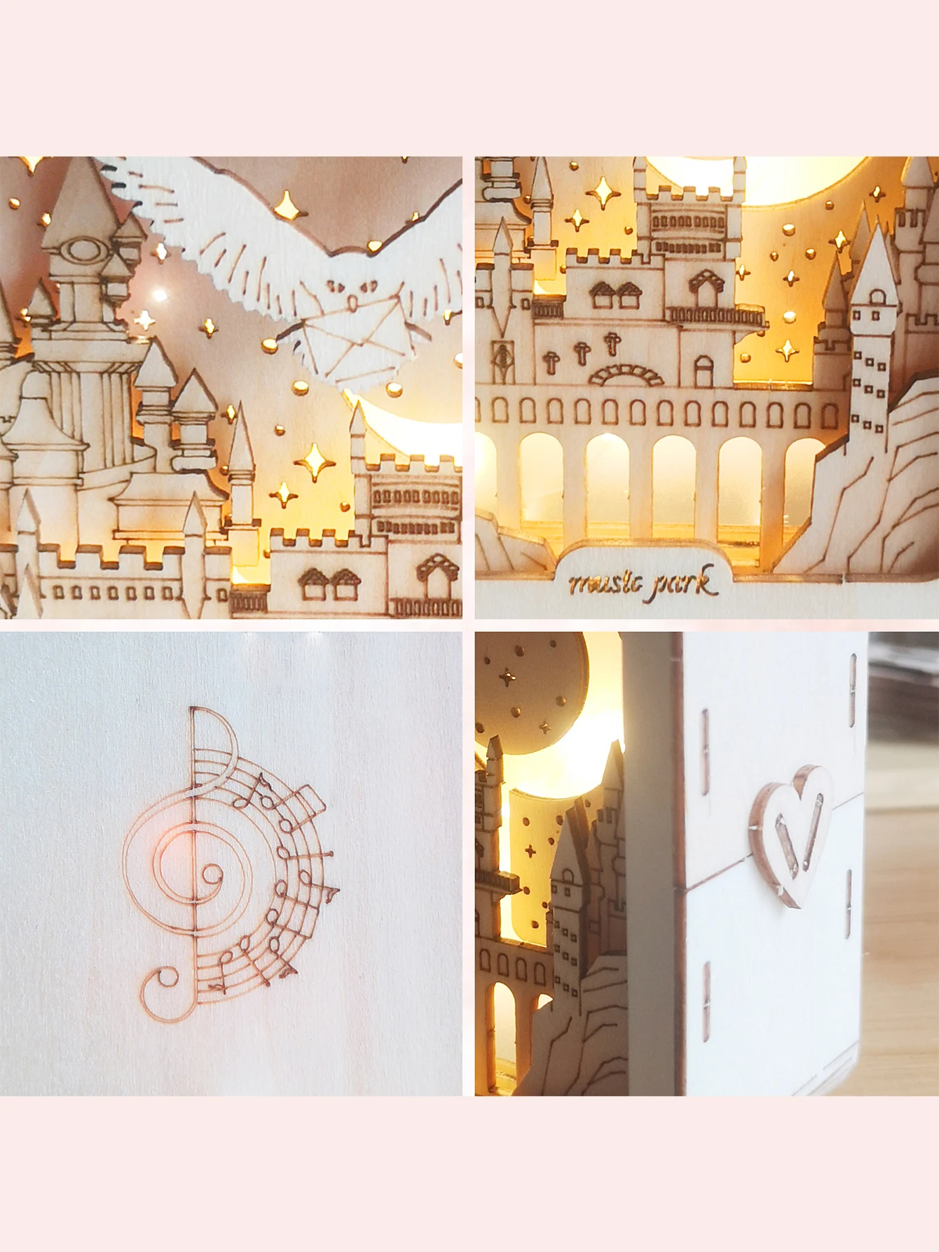 3D Wooden Puzzles Castle Model Kits Night Lights Desk Decorations Birthday Christmas Gifts For Women