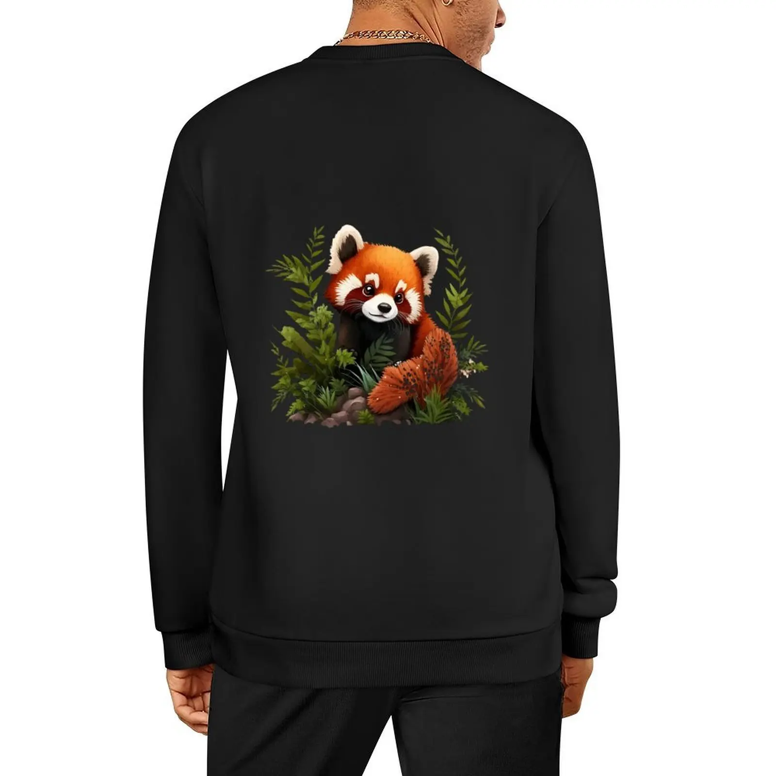 

Cute Red Panda Pullover men's clothes autumn aesthetic clothing korean autumn clothes sweatshirts