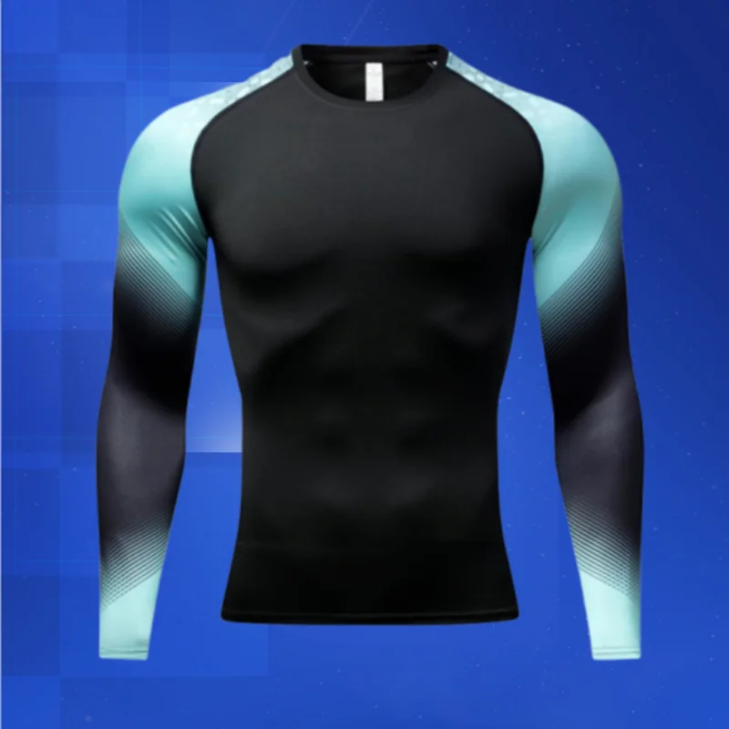

Sports tight fitting clothes for men high elasticity fitness fast drying breathable running training basketball base long sleeve