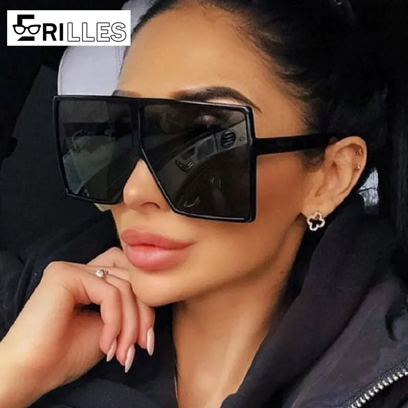 Quadratische Retro-Sonnenbrille mit großem Rahmen, UV400-Schutz, Vollrahmen-Sonnenbrille, Street-Style-Mode-Hipster-Accessoire für Fotoshooting