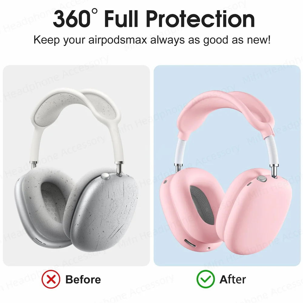 4 in 1 Headphone Case for AirPods Max Ear Cushion/Ear Muff Protector/Headband Cover Earphone Protector Cover for AirPods Max