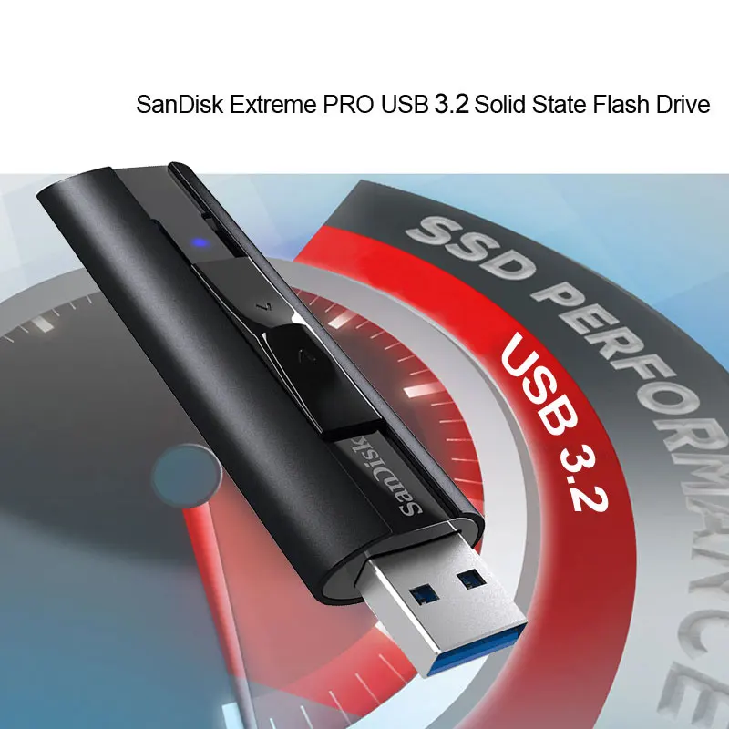 SanDisk Extreme PRO USB 3.2 Gen 1 Solid State Flash Drive 128GB 256GB Pen Drive Pendrive Memory Usb Stick Write Speed up to 380M