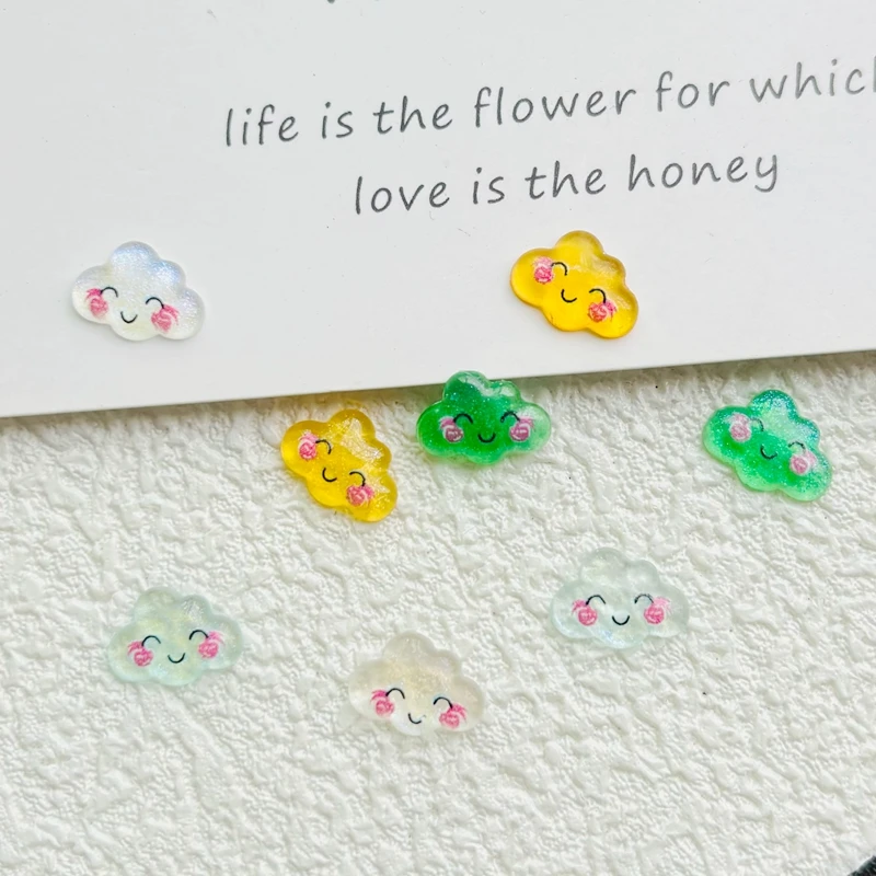 

50 Pcs New Cute Mini Resin Cartoon Shining clouds Ornament Jewelry Making Manicure Hairwear Accessories A44