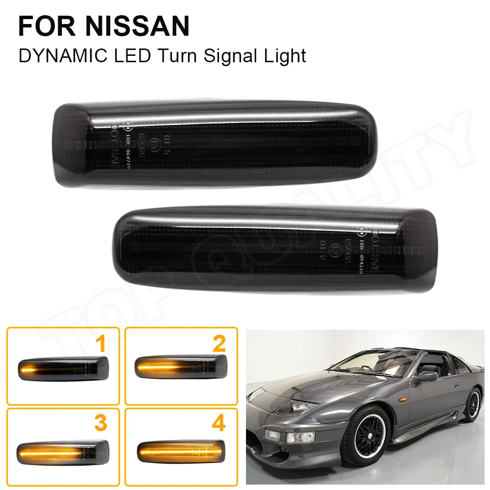 

For Nissan 300ZX 1990-1996 Nissan Cedric Y32 Y33 Gloria Y32 Dynamic Amber Front LED Side Marker Light Blinkers Indicator Lamp