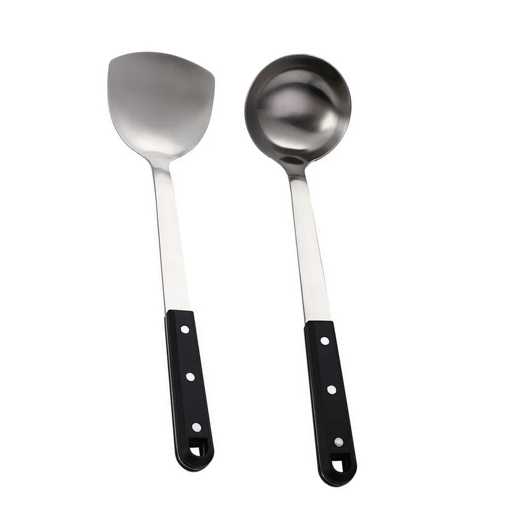 

Spatula Soup Spoon Stainless Steel Kitchen Utensils Cooking Tools Set Easy Use Practical Stir Fry Braising Soup Scooping