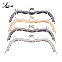 1PC Vintage Metal Frame For Purse Bag Sewing Bronze Tone with Pearl Ball Clasp Metal Kiss Clasp Lock Bag Accessories 19cm