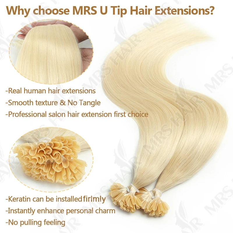 Estensioni dei capelli con punta K Capelli umani alla cheratina Estensione dei capelli con fusione a caldo Macchina per colla alla cheratina Remy 12-24 pollici Punta U T/Punta piatta/Punta I