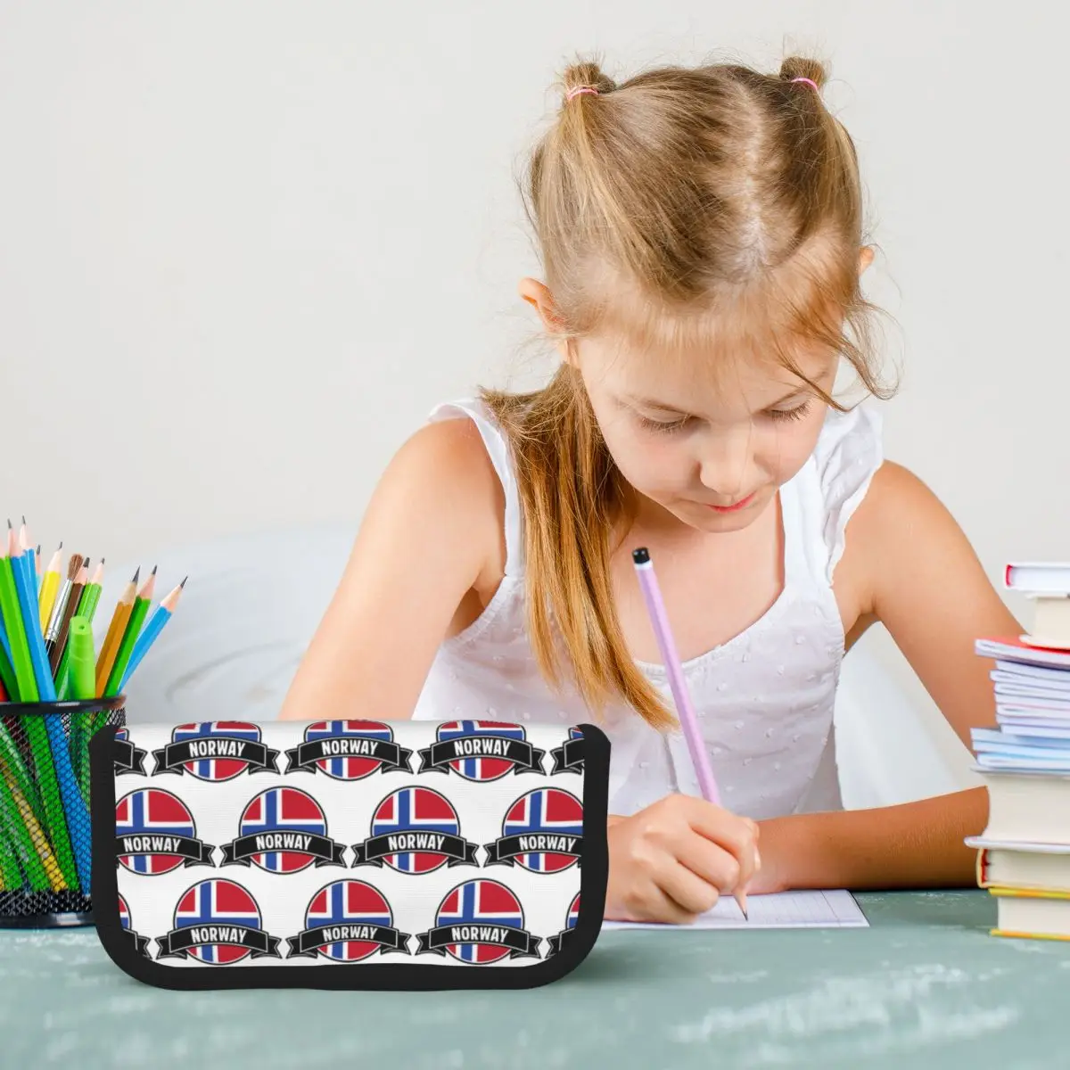 

Norway Flag Pencil Cases Pencil Pouch Big Capacity Pen Box Pencil Bag for Boys Girls Gifts