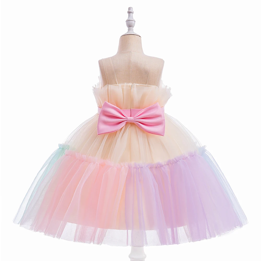 Kids Fluffy Princess Party Dress For Girls Children Costume Tulle Birthday Wedding Prom Gown Elegant Girl Formal Evening Dresses