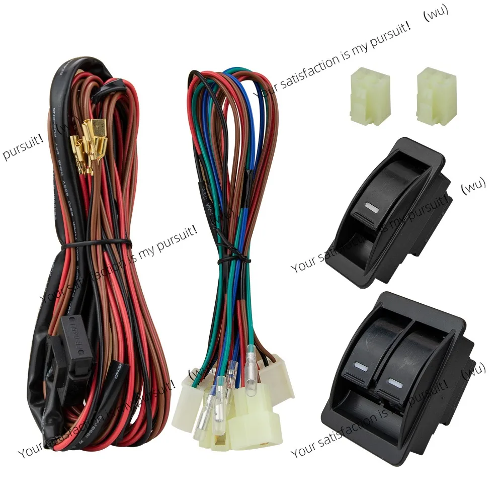 12V Universal Car Power Window Switch Regulator Kits with Wiring Harness For 2 Doors