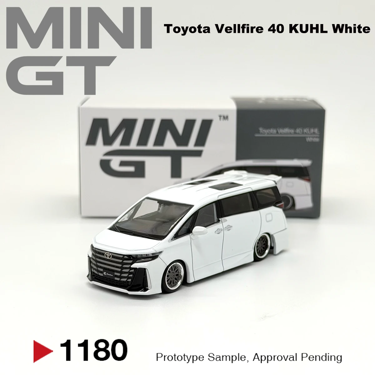 MINIGT 1180 1:64 Vellfire 40 KUHL Sammlermodellfahrzeuge Legierung MGT)1180 Weiß VIP Modifizierter MPV RHD Druckgussauto auf Lager