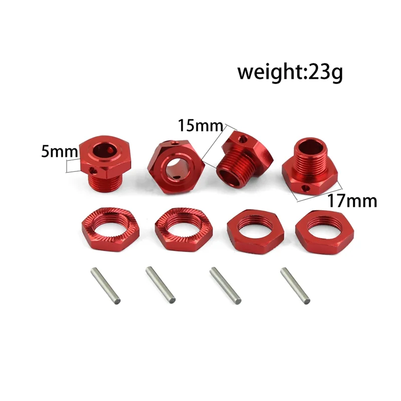 Metal Upgrade Parts Kit Suspension Arm Shock Absorber for Arrma 1/7 Infraction Limitless Felony 6S Accessories,Red