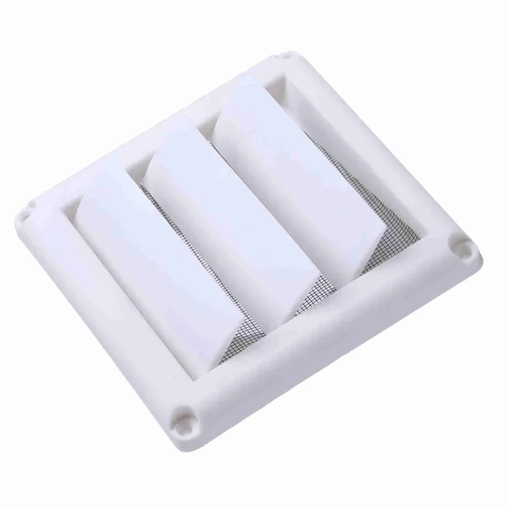 White Plastic Exhaust Vent Cover With Net 3 Flaps Dryer Outlet Cover 4 Screws Included White Ventilation Grill House Outside