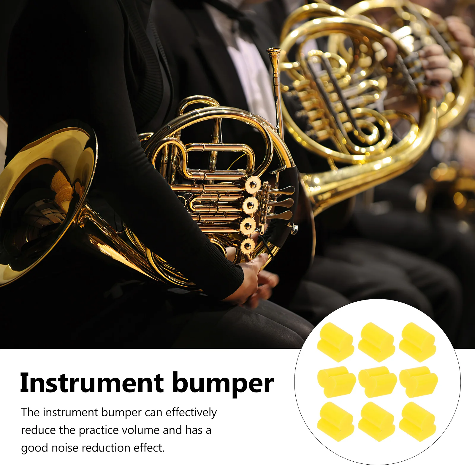 

20Pcs Trombone Silicone Instrument Bumper Noise Reduction Practice Mute Soft Wear Resistant Musical Brass Instrument Tool