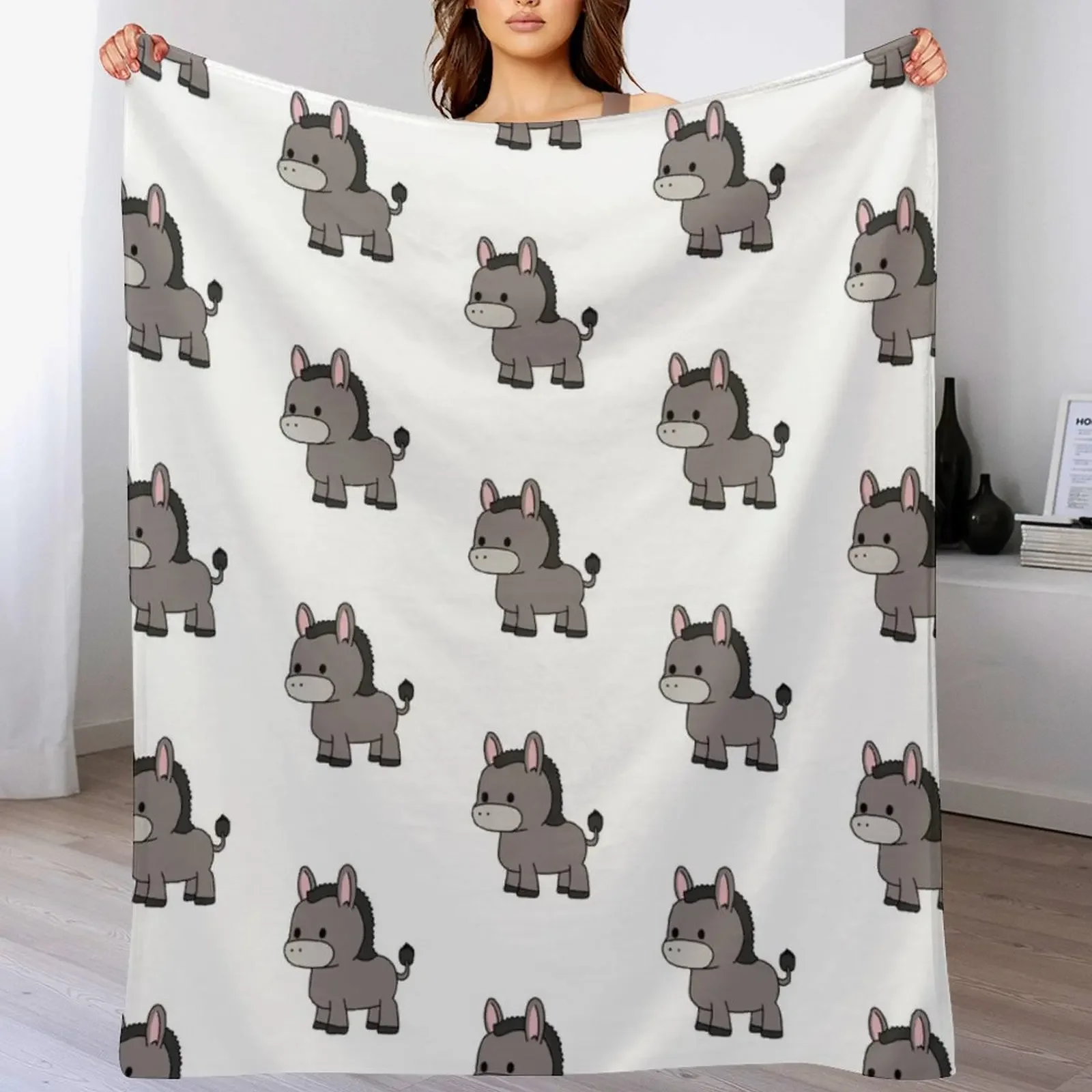 

cute donkey Throw Blanket Flannel Summer Luxury St Hairy Blankets