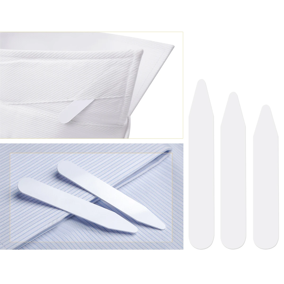 

200pcs Collar Stays Durable Plastic White Bones for Mens Shirts Various Sizes 2 2.5 inch 2.8 inch Long Lasting Travel