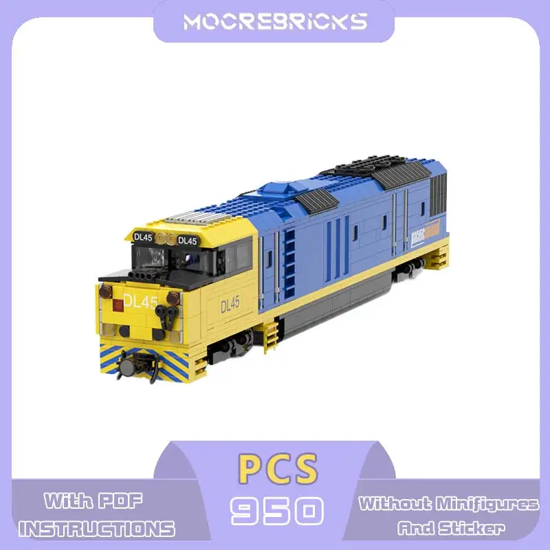 

MOC 8 Wide DL Class Diesel Locomotive Train Building Blocks Motorised Heavy Freight Cargo Railway Vehicle Bricks Adult Gift