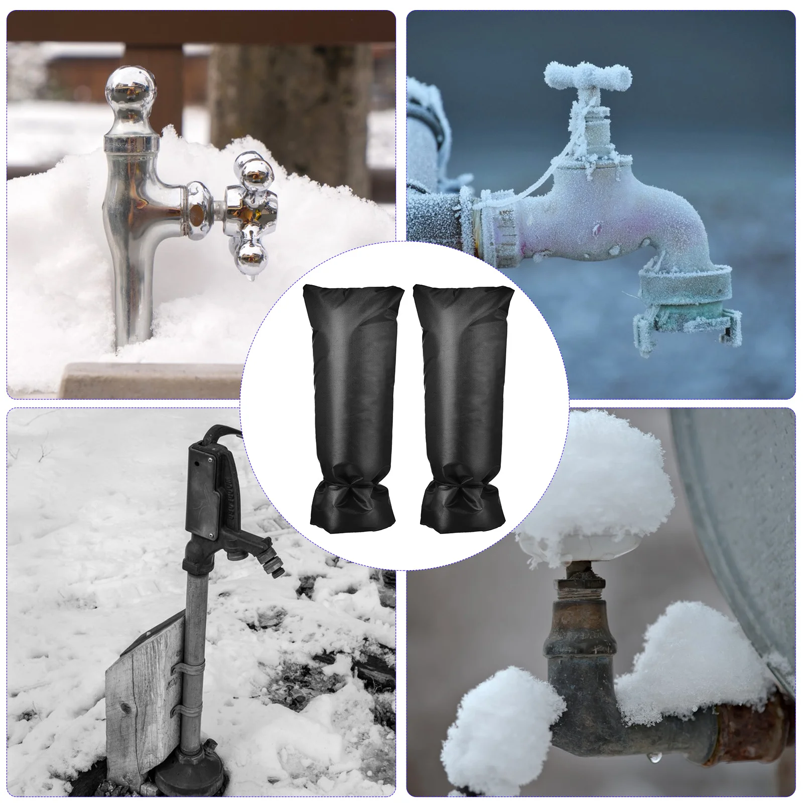 

2Pcs Outdoor Water Tap Covers Large Thickened Frost Proof Thermal Jackets Faucet Protector Covers Winter Garden Tap Protection