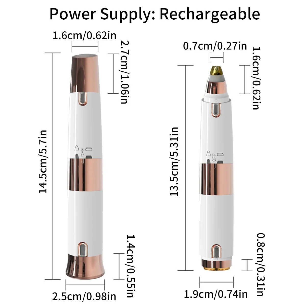 Novo 2-em-1 cabeça dupla máquina de barbear feminino aparador de sobrancelha elétrico faca de aparar sobrancelha caneta portátil