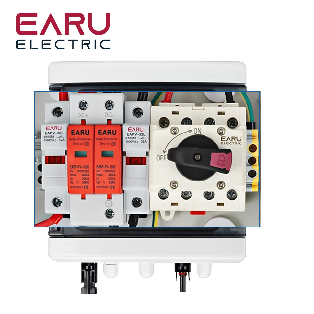 

Предохранитель постоянного тока 1000 в, MCB SPD, 1 вход, 1 выход, солнечный PV, перенапряжение с защитой от вспышки, коробка распределения постоянного тока, комбайнер, IP65, водонепроницаемый
