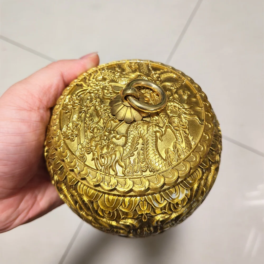 Copper Crafts Tea Can Ornament Office Desktop Creative Chinese Loong