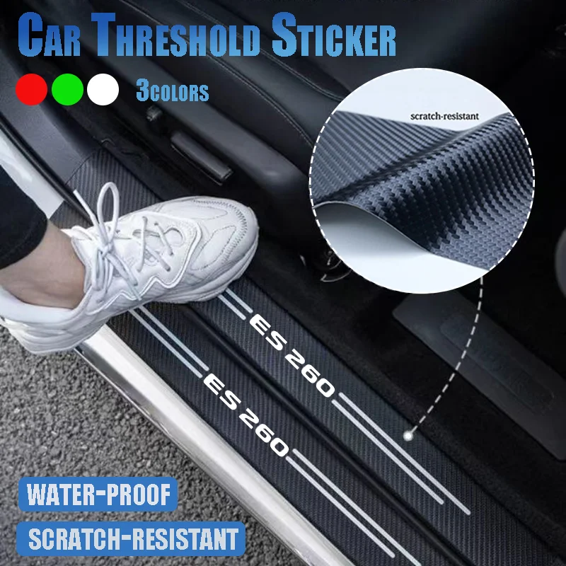 Carbon Fiber Car Door Sill Sticker Scratch Protection Strips for Lexus ES260 Logo 2023 Trunk Door  Bumper Guard Threshold Trim