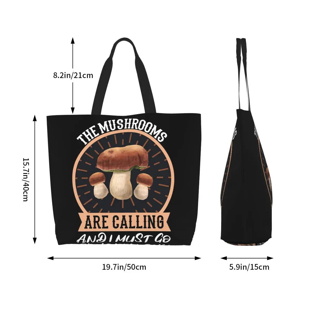 جمع الفطر المنتقى الخنازير حقيبة تسوق قماش حقائب الكتف للمتسوقين حقيبة يد البقالة للنساء #2