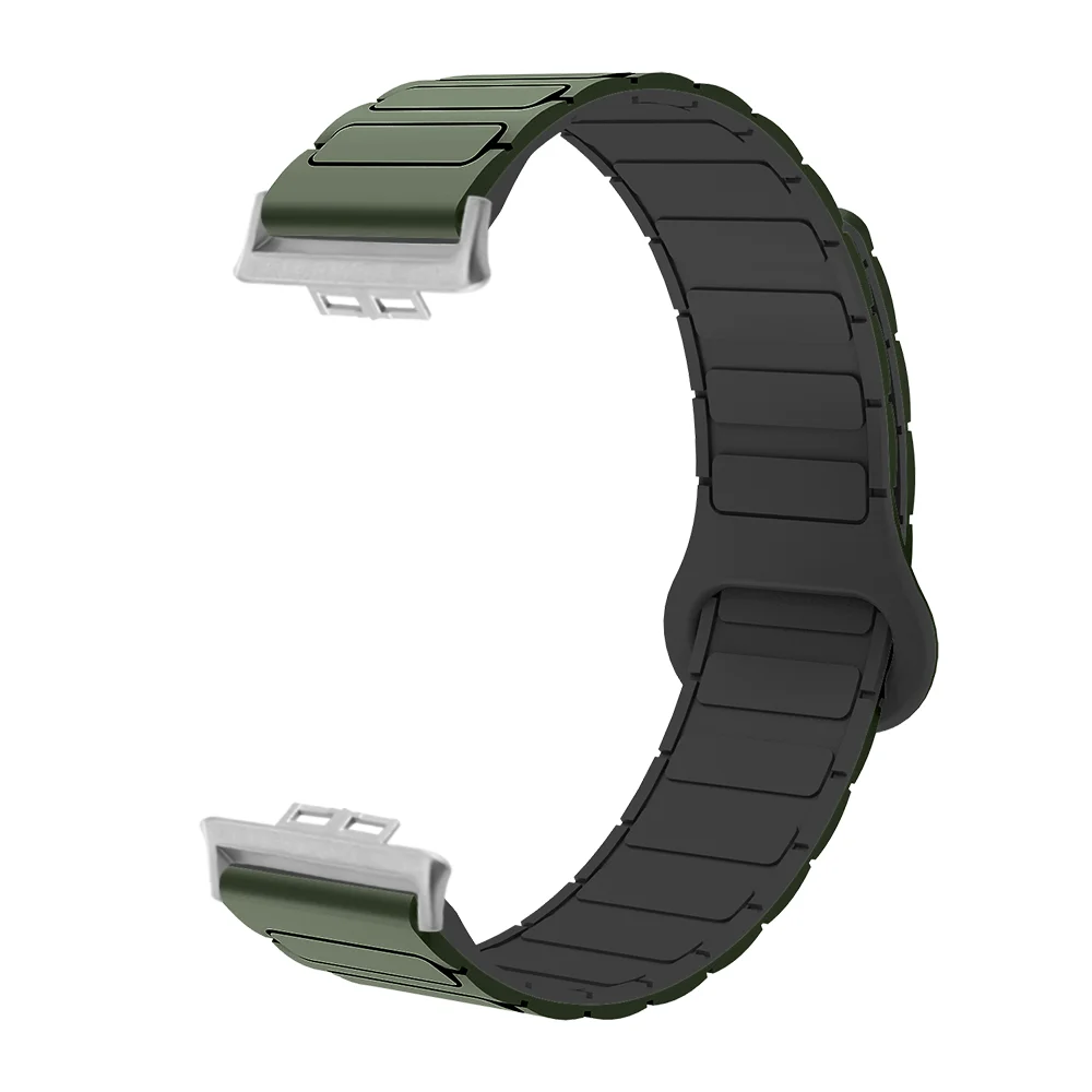 

18mm Magnetic Wristband For Huawei Watch Fit1 Armor Style Quick Release Fashion Durable Silicone Smart Watch Strap For Men Women