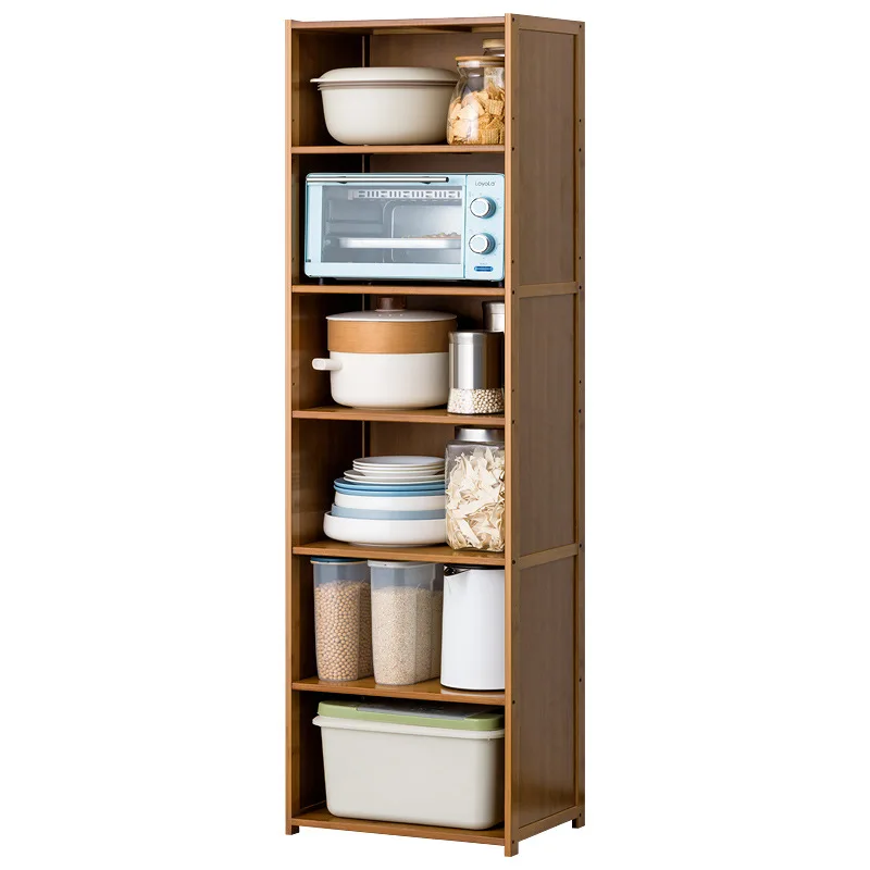 

Kitchen crevice rack household pot dish seasoning storage floor-to-ceiling multi-layer locker with door narrow gap