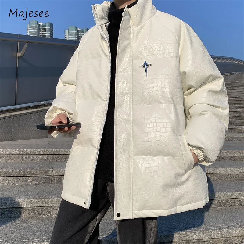 Winter Thick Parkas Men Warm Simple Waterproof Coats Athleisure Fashion Handsome Ulzzang All-match College Youthful Ropa Hombre